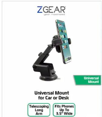 ZGear Universal Phone Mount for Car or Desk - Black