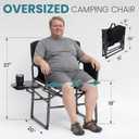 FUNDANGO Oversized Folding Chairs for Outside, Fully Padded Camping Director Chair for Adults, Support 450lbs Portable lawn chairs with Side Table, Side Pockets for outdoor Camp, Picnic, Lawn, Concert