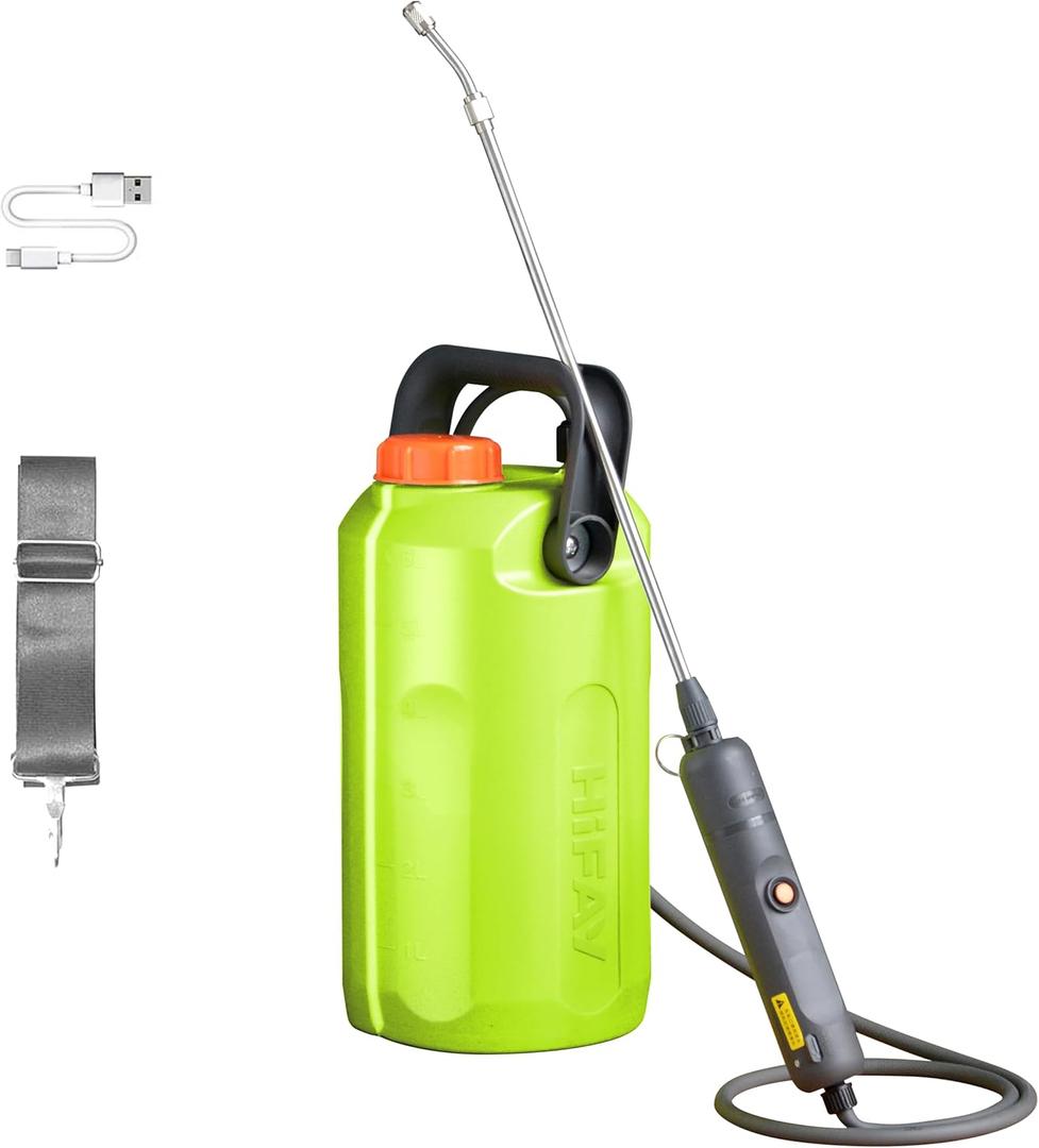ESX-6 1.6G/6L Battery Powered Sprayer Built-in 4000mAh Rechargeable Battery, Spray 32 Gallons on a Single Charge, Telescopic Wand, Electric Sprayer in Lawn & Garden, (Green)