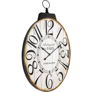 Large Wall Clocks, 29 Inch-High Oversized Oval French Vintage Farmhouse Design, Battery Operated Silent Wall Clock for Living Room,Kitchen,Bedroom (Brown)