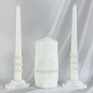 Unity Candle Set - Wedding Ceremony & Reception  6 Pillar & Two 10 Taper Candles  Long Burning Unity Candles for Marriage Ritual  Handmade in USA  White | Lace Unity Candle Set - Wedding Ceremony & Reception  6 Pillar & Two 10 Taper Candles  Long Burning Unity Candles for Marriage Ritual  Handmade in USA  White | Lace