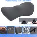Lumbar Support Pillow for Office Chair and Car Seat, Lumbar Pillow with Adjustable Strap, Memory Foam Back Pillow for Lower Back Pain Relief, Back Support Pillow for Sitting, Driving, Traveling, 18.5*9.5*5.5 inches