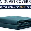 Ersmak Duvet Cover for Weighted Blanket, Silky & Removable Satin Duvet Cover with Zipper & 8 Ties Secure Fastening, Teal 60" x 80" 