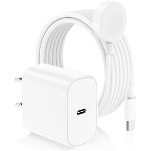 Apple Watch Charger, [ MFi Certified ] iPhone Magnetic iWatch Charger to 6ft USB C Fast Charging Cable Cord Long and Type C Wall Charger Block Plug for iWatch Series 11/10/9/Ultra/8/7/SE/SE2/6/5/4/3/2