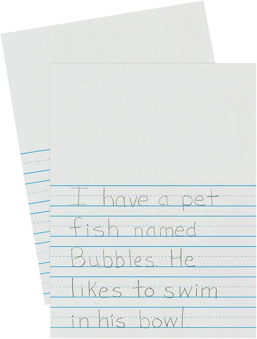 Pacon 2656 Newsprint Handwriting Paper, Picture Story, 7/8" x 7/16" x 7/16" Ruled 9" x 12", Ruled Short, 500 Sheets
