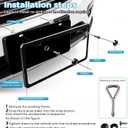 2PCS License Plate Frames, Stainless Steel 4-Hole License Plate Bracket Cover Holder for BMW X3 X5 X1 X7 X6 4 3 5 2 1 Series M3 M5 M4 M2 M6 e90 e91 Accessories, with Screw Caps Cover Set(Black)