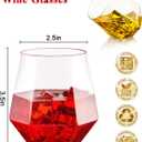 BESTSTAR 40 PCS Clear 12 Oz Plastic Wine Whiskey Glasses, Diamond Stemless Unbreakable Disposable Wine Glasses for Parties, Ideal for Weddings, Christmas, Halloween,Holidays,pool party,Daily Use