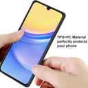 SAKUULO Compatible with Samsung Galaxy A15 5G Case, [Screen Protector + Kickstand] Black Plaid Checkered Aesthetic Cute Design,Tire Texture Anti-Slip Shockproof Ultra Thin Protective Case 6.5inch