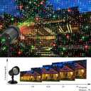 Laser Projector Lights Outdoor for Christmas, Motion Laser Christmas Lights Projector, Red & Green Stars Starry Show Dynamic Patterns for Xmas Seasonal Decorative Lighting House Wall