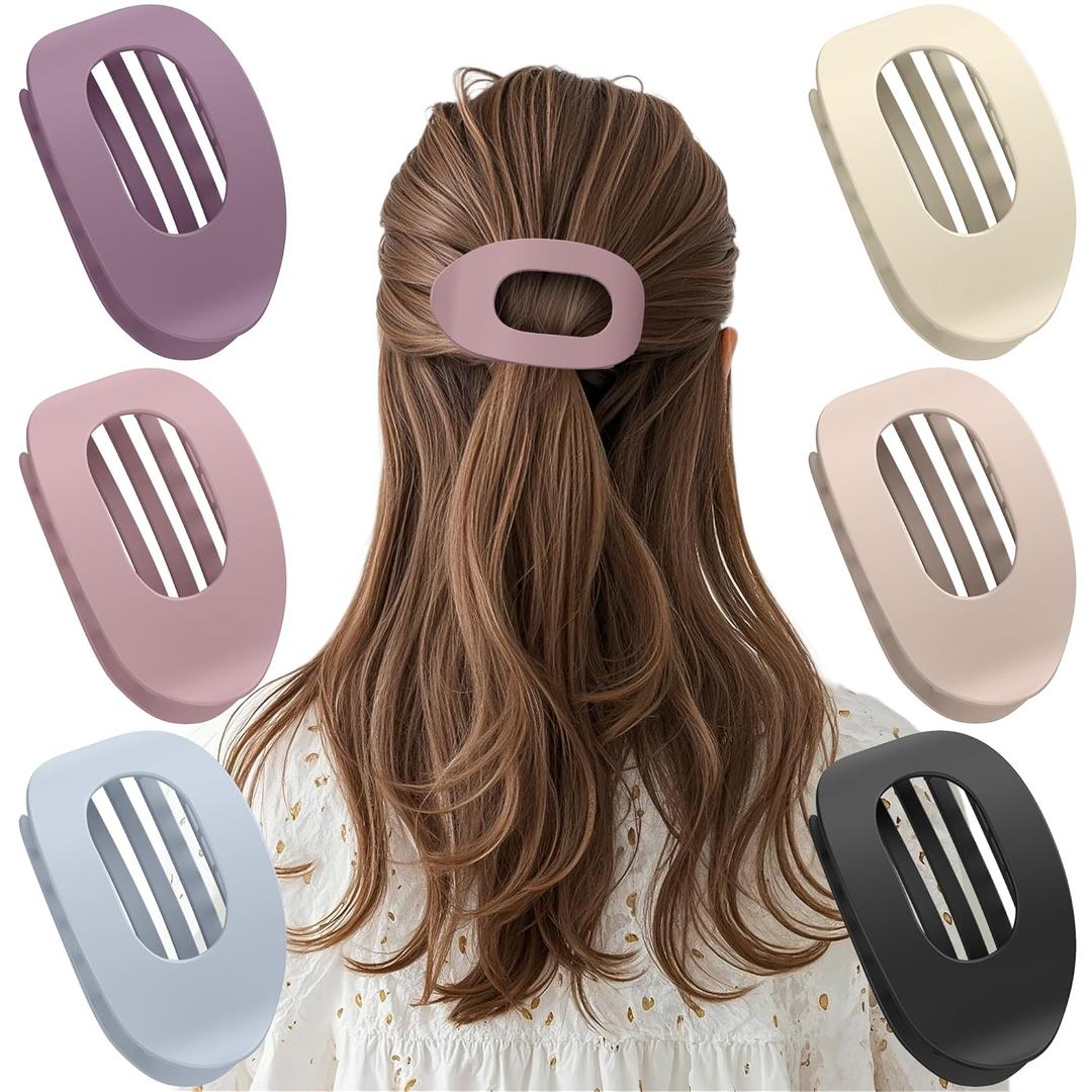 ANGSTUEM 6 Pack Elegant Hair Claw Clips for Women  Durable Non-Slip Claw Clips For Thick & Thin Hair, Lightweight & Stylish  Perfect for Everyday Styling, Parties & Special Occasions (color-02)