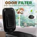 Small Dog Poop Trash Can Outside with Odor Filter, 1.3 Gal Stainless Steel Outdoor Dog Waste Trash Can,Metal Poop Bucket Container with Lid for Cat Poop Backyard Patios, 30 Bags(Black)