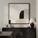 Framed Square Neutral Minimalist Abstract Wall Art for Living Room, 24"x24"