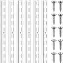MorningRo 6 Pcs Dual Track Upright Wall Shelving System Heavy Duty Support System Twin Slot Shelf Rail Shelf Standards for Pantries Linen Closets Laundry Rooms(White,47.5 Inch)