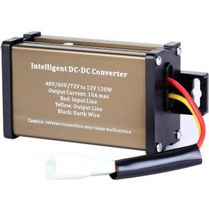 Pro Chaser DC-DC 72V 60V 48V Volt Voltage to 12V Step Down Voltage Reducer Regulator 180W 15A for Scooters & Bicycles Golf cart (10A 72v-12v)