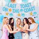 Holkcog Bachelorette Party Decorations, Blue Beach Bride Shower Decor Pom Poms Hanging Banner Swirls for women, Last Toast On The Coast Bridal Shower Wedding Decoration, Bride To Be Party Supply