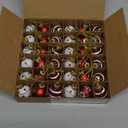 1 Inch Mini Red and White Peppermint Glass Christmas Ornaments, Set of 36 Balls, Small Hand-Painted Bulbs for Xmas Tree, Classic Tiny Decorations for Winter Holiday Miniature Decor