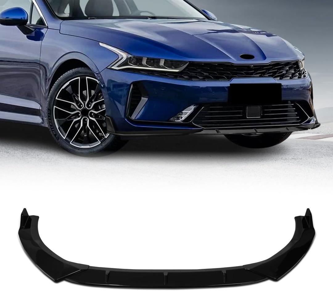Front Bumper Lip Compatible with Kia K5 GT-Line 2020-2025,3 PCS Gloss Black Front Splitter