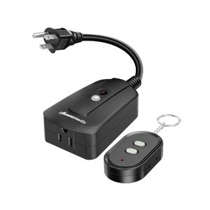 DEWENWILS Outdoor Wireless Remote Control Outlet, 15 amp Heavy Duty Weatherproof Remote Controlled Light Switch for Christmas Lights String Lights, 100 Feet Range, UL Listed