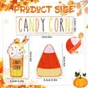 Set of 5 Fall Candy Corn Wooden Table Centerpieces Decor Rustic Autumn Thanksgiving Tiered Tray Decor Fall Halloween Decoration for Home Farmhouse Shelves Centerpieces Office Table Shelf Desk Mantel (Mini)