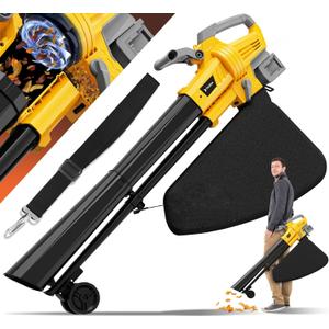 Leaf Blower Vacuum Mulcher Compatible for Dewalt 20V Battery(NO Battery), 3-in-1 Cordless Electric Leaf Vacuum Blower Mulcher with 40L Collection Bag, Turbo Mode for Quick Patio Deck Driveway Cleanup