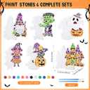 Gersoniel 6 Pack Halloween Painting Kit Stepping Stones Painting Crafts DIY Ceramic Mosaic Set with Paints and Brushes Pottery Stones Spooky Figurines for Arts and Party Decor