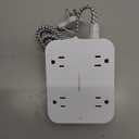 Flat Plug Extension Cord, HANYCONY 5ft Power Strip with 4 USB Ports(2 USB C), 4 Widely Outlets Extender, Wall Mount, Desk Charging Station for Office School Travel Dorm Room Essentials, ETL Listed (White)