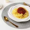 Silver Round Placemat Heat Resistant Non-Slip Table Mat for Fall Kitchen Dining Festivals Table Wedding Sparkle Christmas Decoration Glass Rhinestones Placemat (15 Inches) (1PCS, Silver-x-pattern)