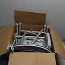 HOMLAND 3-in-1 Bedside Commode Chair with Sturdy Dual-Crossbar Support Construction, Stable Portable Commode Toilet with 7.5Qt Potty Bucket, 350 Lbs Bedside Commodes for Seniors, Silver