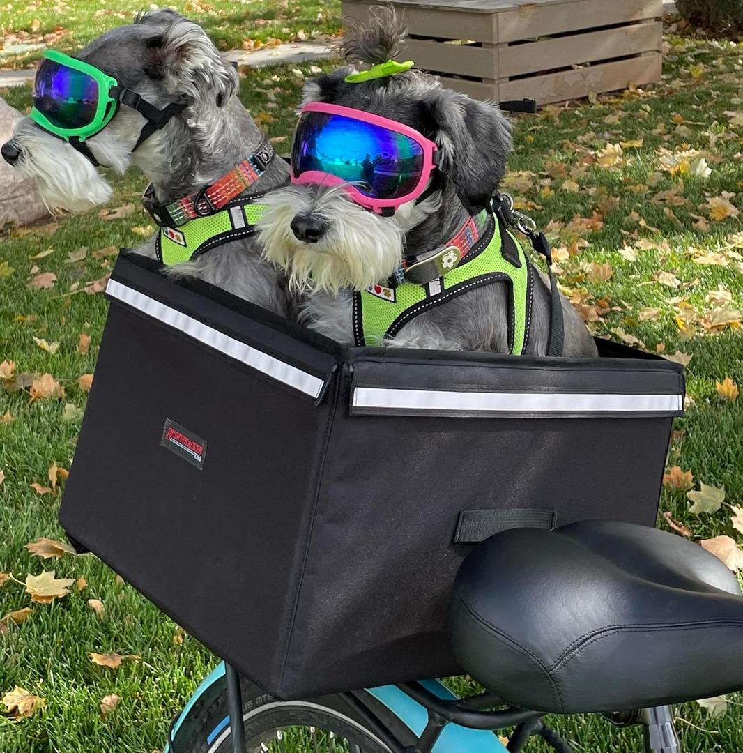 Bushwhacker Portland - Bike Rack Dog, Grocery and Goods Carrier - Bicycle Pannier Crate Cycling Basket Trunk Bag Rear Bed Storage Leash Carry Cargo Pet Commuter Behind Seat Accessories Items Ebike (Medium)