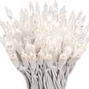 612 Vermont 100 Clear Christmas Twinkle Lights on White Wire, 12 of 100 Lights Twinkle, Indoor and Outdoor Use, Connect up to 4 Sets End to End, Lighted Length 20.6, Total Length 21.8