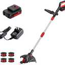 MZK 20V 12'' Cordless String Trimmer, Grass Trimmer&Edger with 4 Replacement Spools, Battery Powered Lightweight Weed Trimmer with Auto Line Feed(Battery and Fast Charger Included)