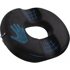Donut Pillow, Donut Cushion for Tailbone Pain Relief and Hemorrhoids, Donut Seat Cushion for Coccyx, Sciatica, Surgery and Postpartum, Hemorrhoid Pillow for Long Sitting Office Workers, Car Drivers Black