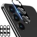 3 Pack Camera Lens Protector for Samsung Galaxy S25, Tempered Glass Camera Protector Lens Cover, Ultra HD, 9H Hardness, Anti-Scratch, Case Friendly, Easy to Install [No Affect on Night Shots] (Black)