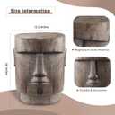 Outdoor Side Table Easter Island AHU Akivi Moai Statue Pedestal End Table Stool for Home Patio Deck Sunroom Garden Balcony Yard Lawn Grey