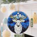 2 x Deer Christmas Tree Decorations, Christmas Ornaments, Keepsake Ornaments, Holiday Decor, Xmas Gifts, Gifts for Deer Lovers & Animal Lovers