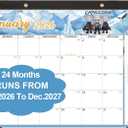 2 x 24 Month Desk Calendar 2026-2027, Runs from January 2026 to December 2027, Large 17"x12" Desktop/Wall Monthly Calendar, 2 Year Academic Calendar with Note & To Do for Home, School or office