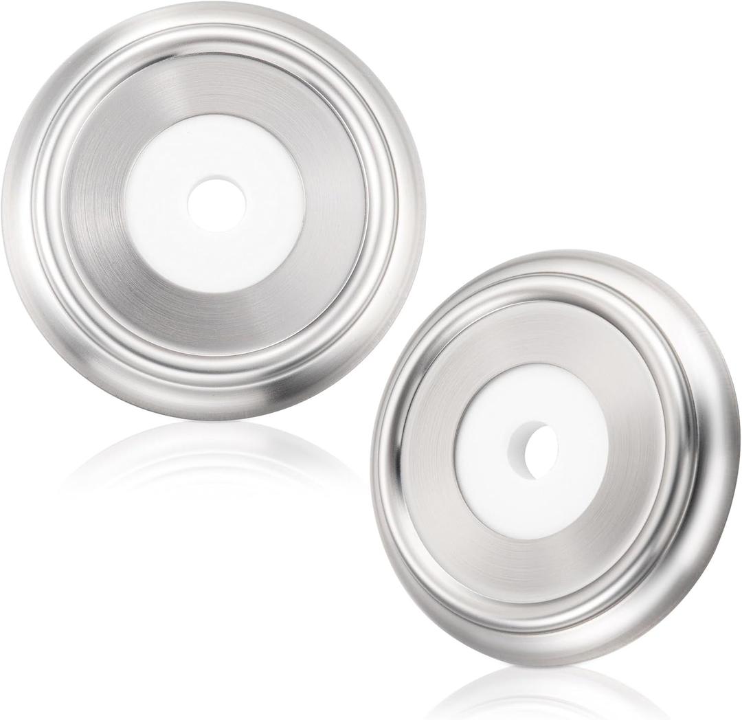 Enhon 2 Pack Metal Tub Spout Cover Ring, Bathroom Faucet Remodeling Wall Plate with Foam Gasket, 1-1/2 Inch ID and 3-5/8 Inch OD (Brushed Nickel)
