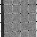 C&AHOME Cube Storage Organizer, 20-Cube Storage Shelving with Doors, Modular Book Shelf, Plastic Shelves Organizing Units, Ideal for Bedroom Living Room 48.4" L 12.4" W 60.6" H Black SHS3020B-DOOR