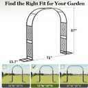 Metal Garden Arch, Heavy Duty Garden Trellis for Climbing Plants, with Enlarged Base for Stability, Perfect for Wedding Arches & Bridal Party Decorations, 71" W x 87" H