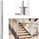 Muzata Side Mount Stair Cable Railing Post 36 Inch for 25-35 Degrees Stair 36"x2"x2" Patent Design for Both Left&Right Side Brushed Cable Railing System Kit Indoor Outdoor PF01 LB4S