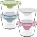 16oz Glass Meal Prep Containers, Airtight 2 Cup Glass Storage Containers with Lids, Heat-Resistant BPA-Free Borosilicate Glass Soup Container for Leftover, Microwave, Dishwasher&Freezer Safe (4 Packs)
