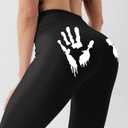 Women Leggings with Glow in The Dark Skeleton High Waisted Pants for Masquerade Party Night Runnin Disco Bar (Green, L)