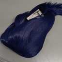 Dark Blue Bob Cosplay Wig for Women Short Straight Synthetic Wig with Key Necklace and Dragonfly Hairclip, Halloween Costume Party Cosplay Wig for Aldult (A-Dark blue)