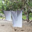 Super Towel for Sports, Travel & Beach  Lightweight, Compact, Absorbent, Quick-Dry, Soft Microfiber Suede  Great for yoga, pool, gym, bath, outdoors, anywhere! (Gray+White, M (40x20"))