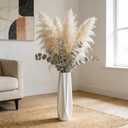 Ceramic Floor Large Vase 17.7 Inches Tall,White Modern Flower Tall Vases for Office, Home,Farmhouse,Living Room Dcor,Simple Origami Design Fall Decorative Porcelain Flower Arrangement Vase Ideal Gift