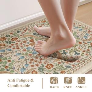 Collive Kitchen Mats Cushioned Anti Fatigue, Beige 17.3"x47"+17.3"x29"
Kitchen Rugs Sets of 2 Non Slip Washable Kitchen Floor Mat, Waterproof Comfort Standing Desk Rug for Sink Laundry Bedroom