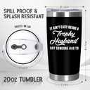 Christmas Husband Gifts from Wife - Nutrition Facts 20 oz Stainless Steel Insulated Coffee Tumbler with Lid - Anniversary Birthday Gifts for Husband, Men Gift Ideas, Cool Stuff for Men