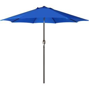 Blissun 9ft Outdoor Patio Umbrella, Outdoor Table Umbrella, Yard Umbrella, Market Umbrella with 8 Sturdy Ribs, Push Button Tilt and Crank (Royal Blue)