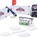 Franklin Sports MLB Kids Backyard Baseball Stadium - Kids Plastic Baseball Set with Home Run Walls, Bat, Plastic Balls + Throw Down Bases - 14' Fence for Backyard Diamond