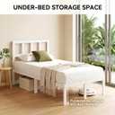 14 Inch Bamboo Bed Frame Solid Wood Platform BedFrame, Twin with Headboard
